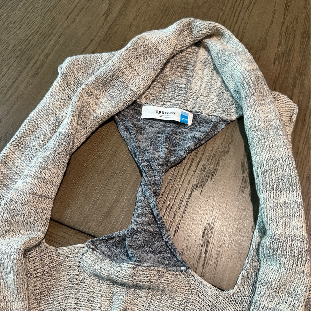 Anthropologie Sparrow Twist Back Draped Open Front Cardigan Size XS/S - Picture 4 of 9